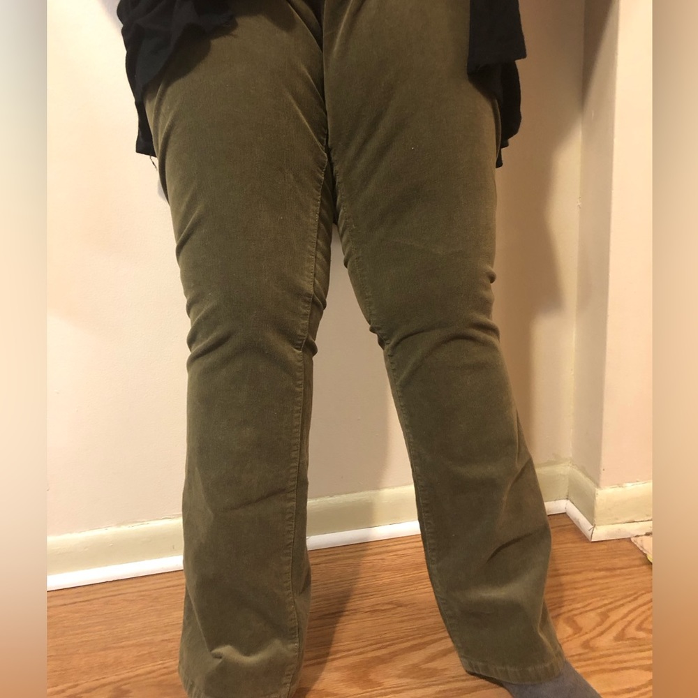 Khaki green corduroy pants